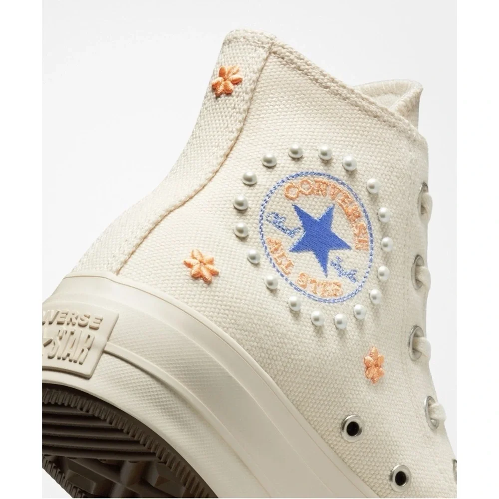 CONVERSE Chuck Taylor All Star Lift Platform Hi Pearls Cream Sneakers 10